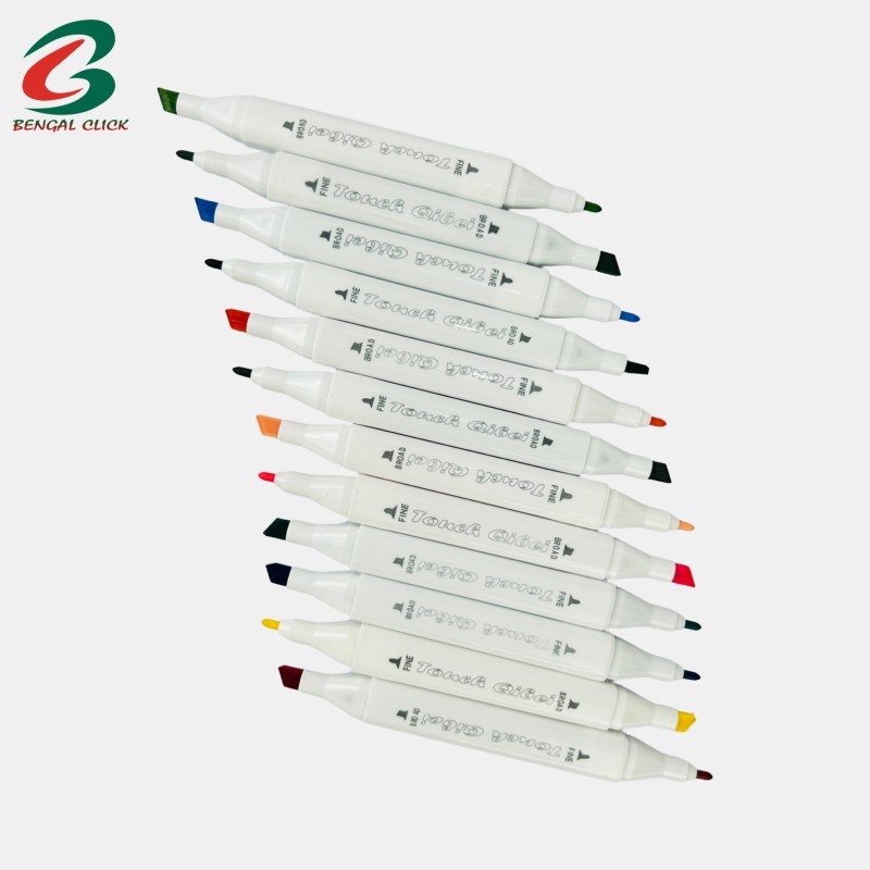 24 Color Plastic Box Erasable Art Marker Pen Set Water-based Quick-drying School Office Use Twin Tip Double Headed Images