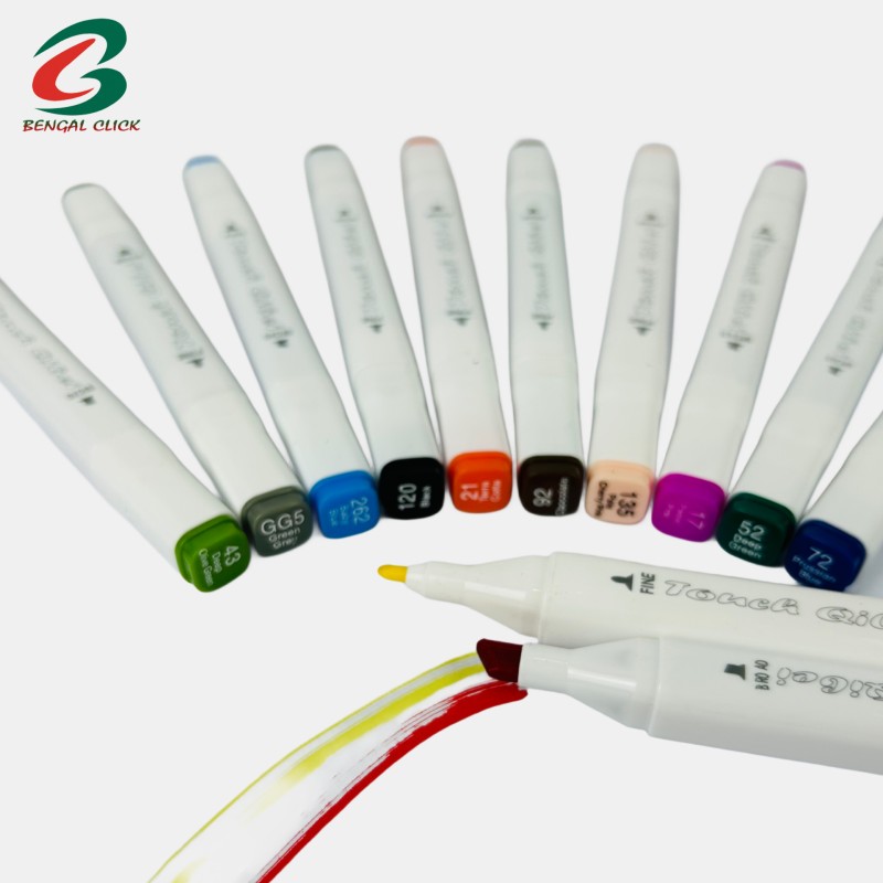 24 Color Plastic Box Erasable Art Marker Pen Set Water-based Quick-drying School Office Use Twin Tip Double Headed Images
